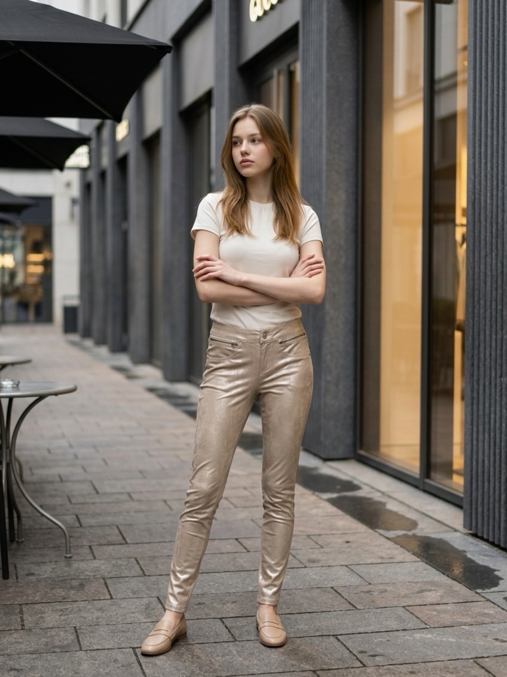 Hue Zippered Leatherette Pants